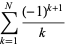 sum_(k=1)^(N)((-1)^(k+1))/k