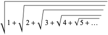 sqrt(1+sqrt(2+sqrt(3+sqrt(4+sqrt(5+...)))))