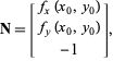  N=[f_x(x_0,y_0); f_y(x_0,y_0); -1], 