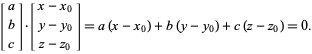  [a; b; c]·[x-x_0; y-y_0; z-z_0]=a(x-x_0)+b(y-y_0)+c(z-z_0)=0. 