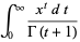 int_0^infty(x^tdt)/(Gamma(t+1))