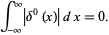  int_(-infty)^infty|delta^0(x)|dx=0. 