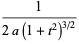 1/(2a(1+t^2)^(3/2))