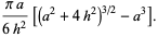 (pia)/(6h^2)[(a^2+4h^2)^(3/2)-a^3].