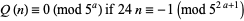  Q(n)=0 (mod 5^a) if 24n=-1 (mod 5^(2a+1)) 