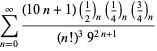 sum_(n=0)^(infty)((10n+1)(1/2)_n(1/4)_n(3/4)_n)/((n!)^39^(2n+1))