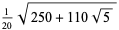 1/(20)sqrt(250+110sqrt(5))