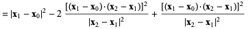 =|x_1-x_0|^2-2([(x_1-x_0)·(x_2-x_1)]^2)/(|x_2-x_1|^2)+([(x_1-x_0)·(x_2-x_1)]^2)/(|x_2-x_1|^2) 