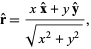  r^^=(xx^^+yy^^)/(sqrt(x^2+y^2)), 