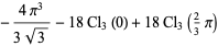 -(4pi^3)/(3sqrt(3))-18Cl_3(0)+18Cl_3(2/3pi)