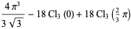 (4pi^3)/(3sqrt(3))-18Cl_3(0)+18Cl_3(2/3pi)