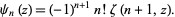  psi_n(z)=(-1)^(n+1)n!zeta(n+1,z). 