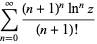 sum_(n=0)^(infty)((n+1)^nln^nz)/((n+1)!)