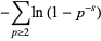 -sum_(p>=2)ln(1-p^(-s))