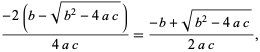 Quadratic Equation -- From Wolfram MathWorld