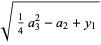 sqrt(1/4a_3^2-a_2+y_1)