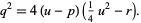  q^2=4(u-p)(1/4u^2-r). 