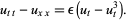  u_(tt)-u_(xx)=epsilon(u_t-u_t^3). 