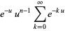 e^(-u)u^(n-1)sum_(k=0)^(infty)e^(-ku)