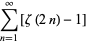 sum_(n=1)^(infty)[zeta(2n)-1]
