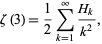  zeta(3)=1/2sum_(k=1)^infty(H_k)/(k^2), 
