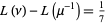 L(nu)-L(mu^(-1))=1/7 