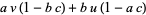 av(1-bc)+bu(1-ac)