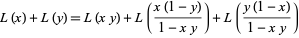  L(x)+L(y)=L(xy)+L((x(1-y))/(1-xy))+L((y(1-x))/(1-xy)) 