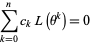  sum_(k=0)^nc_kL(theta^k)=0 