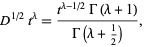  D^(1/2)t^lambda=(t^(lambda-1/2)Gamma(lambda+1))/(Gamma(lambda+1/2)), 