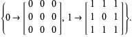  {0->[0 0 0; 0 0 0; 0 0 0],1->[1 1 1; 1 0 1; 1 1 1]}. 