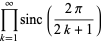 product_(k=1)^(infty)sinc((2pi)/(2k+1))