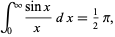  int_0^infty(sinx)/xdx=1/2pi, 