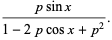 (psinx)/(1-2pcosx+p^2).