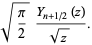 sqrt(pi/2)(Y_(n+1/2)(z))/(sqrt(z)).