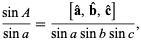  (sinA)/(sina)=([a^^,b^^,c^^])/(sinasinbsinc), 