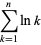 sum_(k=1)^(n)lnk