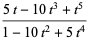 (5t-10t^3+t^5)/(1-10t^2+5t^4)