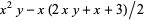 x^2y-x(2xy+x+3)/2