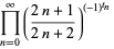 product_(n=0)^(infty)((2n+1)/(2n+2))^((-1)^(t_n))