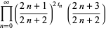 product_(n=0)^(infty)((2n+1)/(2n+2))^(2t_n)((2n+3)/(2n+2))