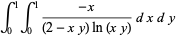 int_0^1int_0^1(-x)/((2-xy)ln(xy))dxdy