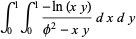 int_0^1int_0^1(-ln(xy))/(phi^2-xy)dxdy