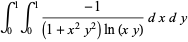 int_0^1int_0^1(-1)/((1+x^2y^2)ln(xy))dxdy