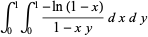 int_0^1int_0^1(-ln(1-x))/(1-xy)dxdy