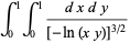 int_0^1int_0^1(dxdy)/([-ln(xy)]^(3/2))