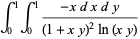 int_0^1int_0^1(-xdxdy)/((1+xy)^2ln(xy))