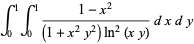 int_0^1int_0^1(1-x^2)/((1+x^2y^2)ln^2(xy))dxdy