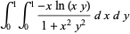 int_0^1int_0^1(-xln(xy))/(1+x^2y^2)dxdy