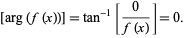  [arg(f(x))]=tan^(-1)[0/(f(x))]=0. 